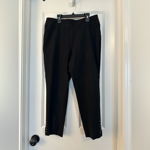 Roz & Ali Size 10 Petite Dark Blue Ankle Pant - Picture 1 of 5